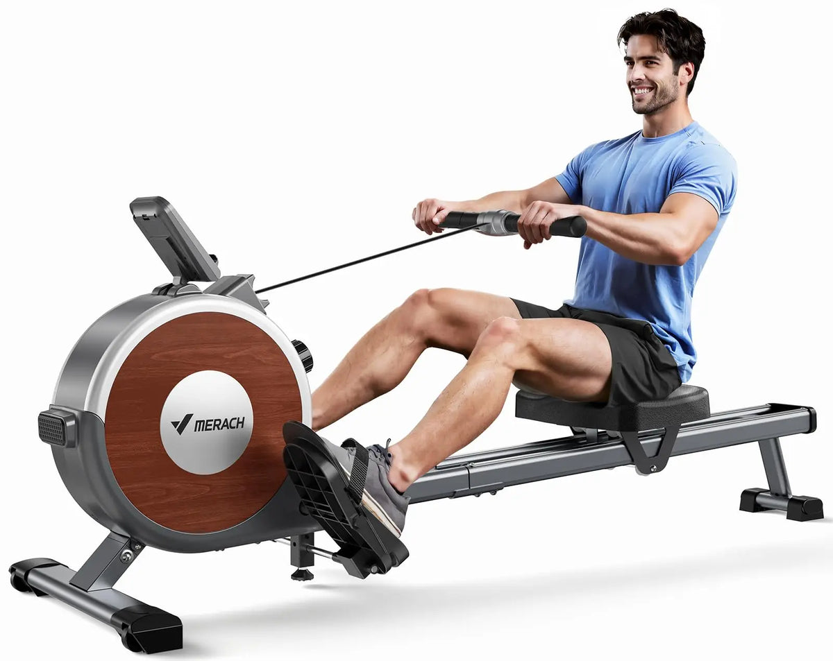 Merach Magnetic Rowing Machine Dual Slide Rail For Home