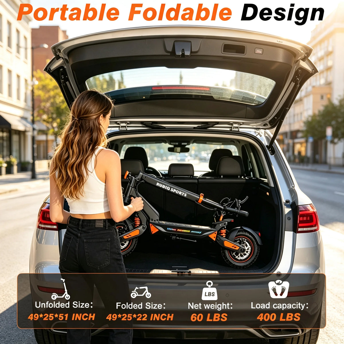 Bikydom Electric Scooter With Seat, Foldable Adult Commuter Vehicle