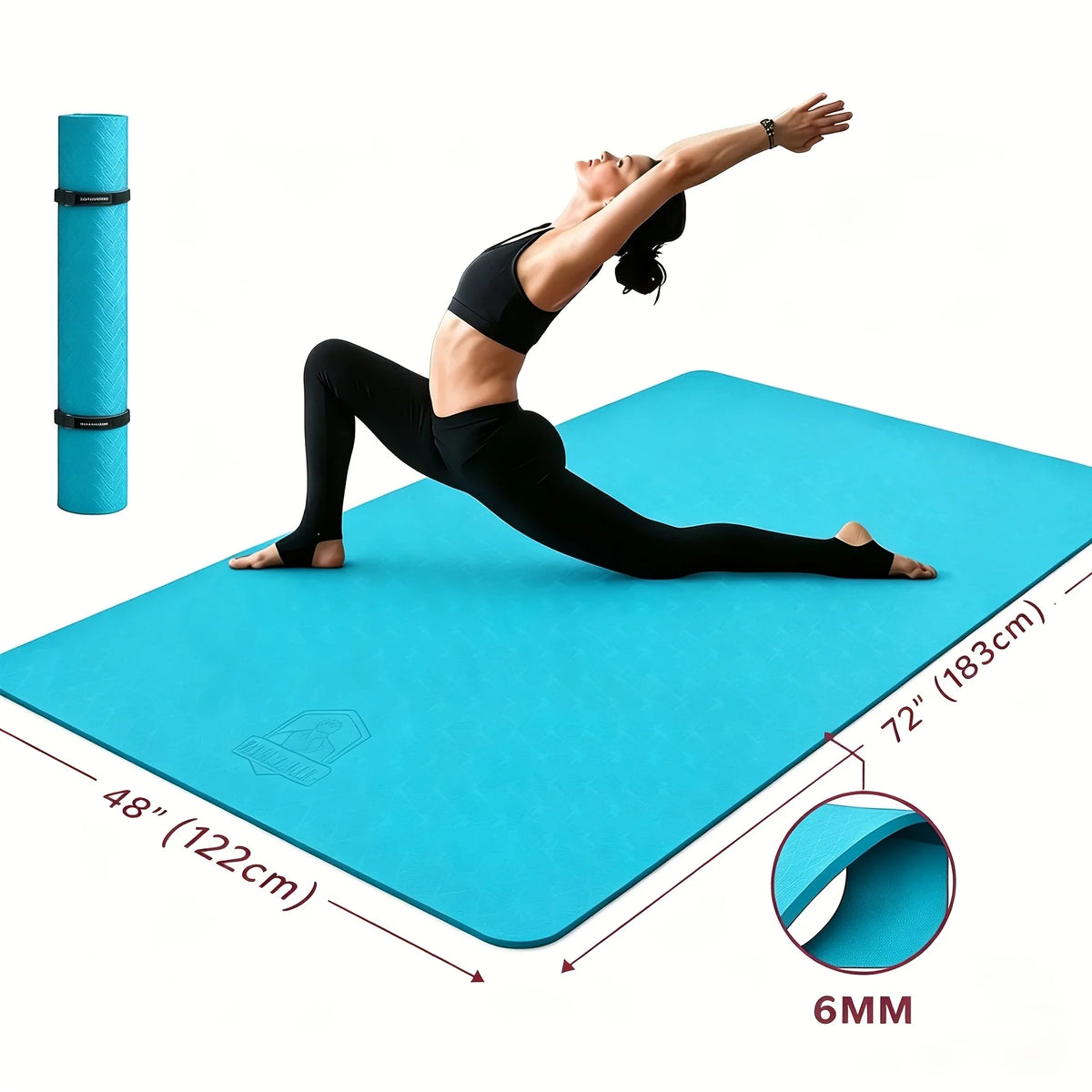 Hapbear Tpe Non Slip Double Sided Yoga Fitness Mat Bag