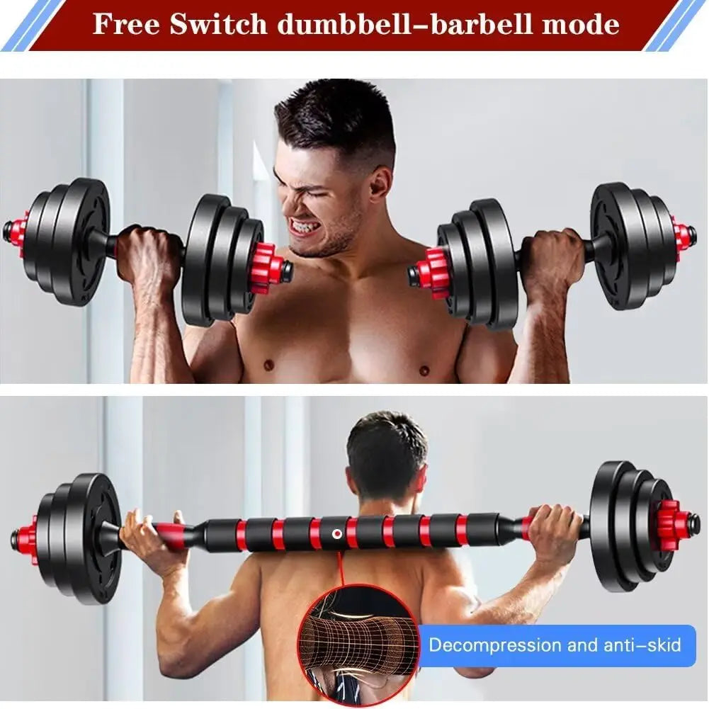 Adjustable Dual Mode Dumbbell and Barbell Set for Home Workouts
