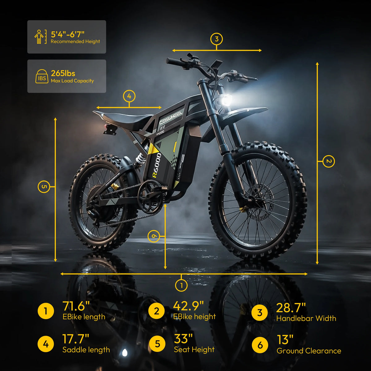 Coswheel R6000 7000W Premium Off Road Electric Bike