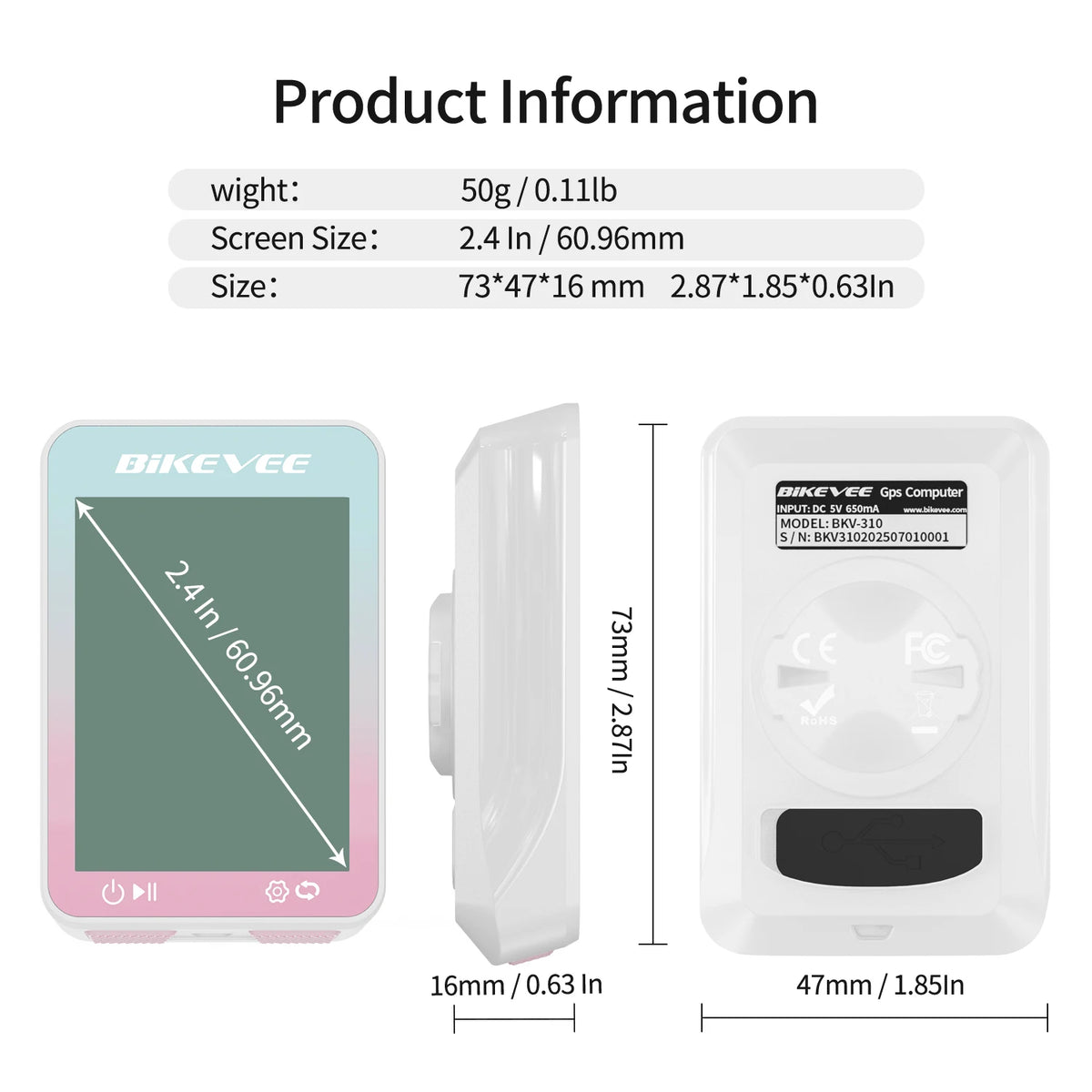 Bikevee Wireless GPS Cycling Computer Speedometer With Auto Start Tracker