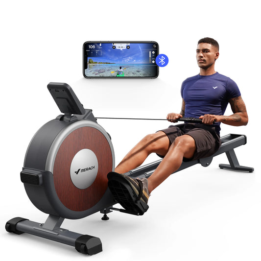 Merach Magnetic Rowing Machine Dual Slide Rail For Home