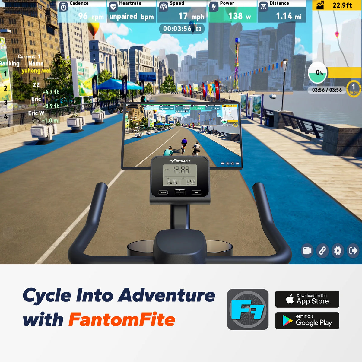 Merach Magnetic Exercise Bike With App Connectivity For Home Cardio