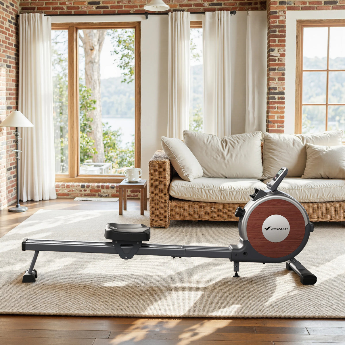 Merach Magnetic Rowing Machine Dual Slide Rail For Home