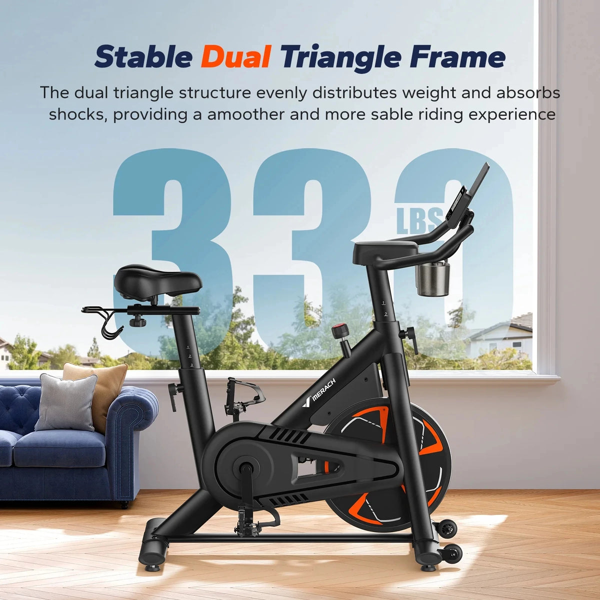 Merach Magnetic Exercise Bike With App Connectivity For Home Cardio