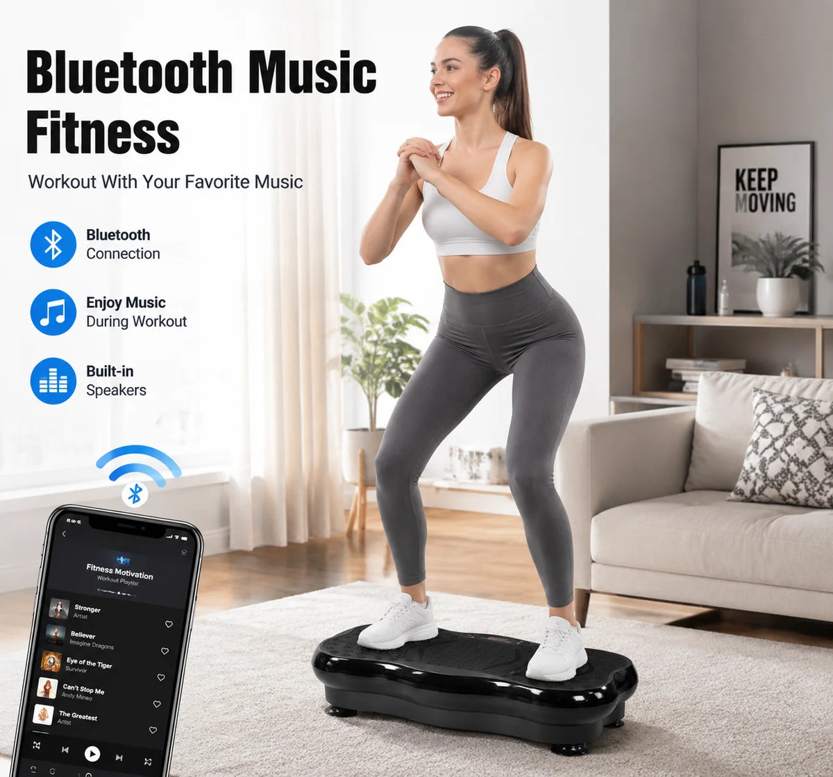 Adjustable Vibration Plate Fitness Machine For Whole Body Toning