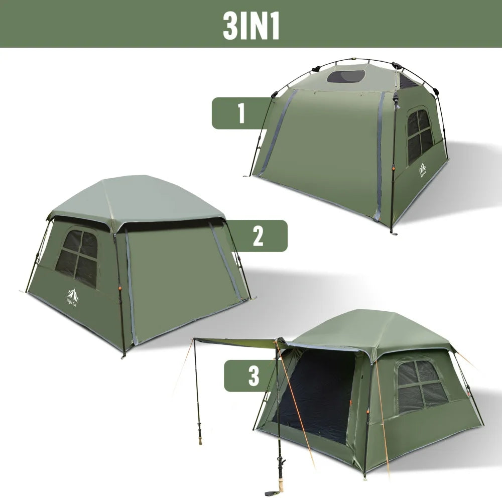 Night Cat Instant Pop Up Blackout Waterproof Camping Tent