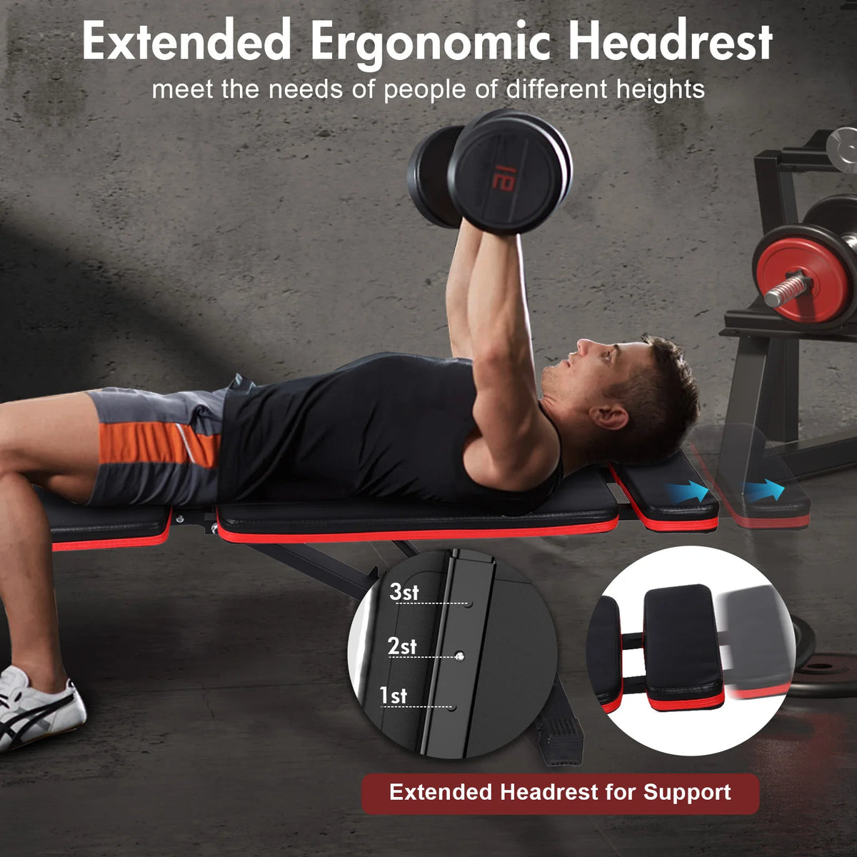 Foldable Adjustable Weight Bench Incline Decline Home Strength Training Set