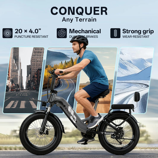 Cybervelo Step-Thru E-Bike With 1500W Peak Motor And 7-Speed Battery