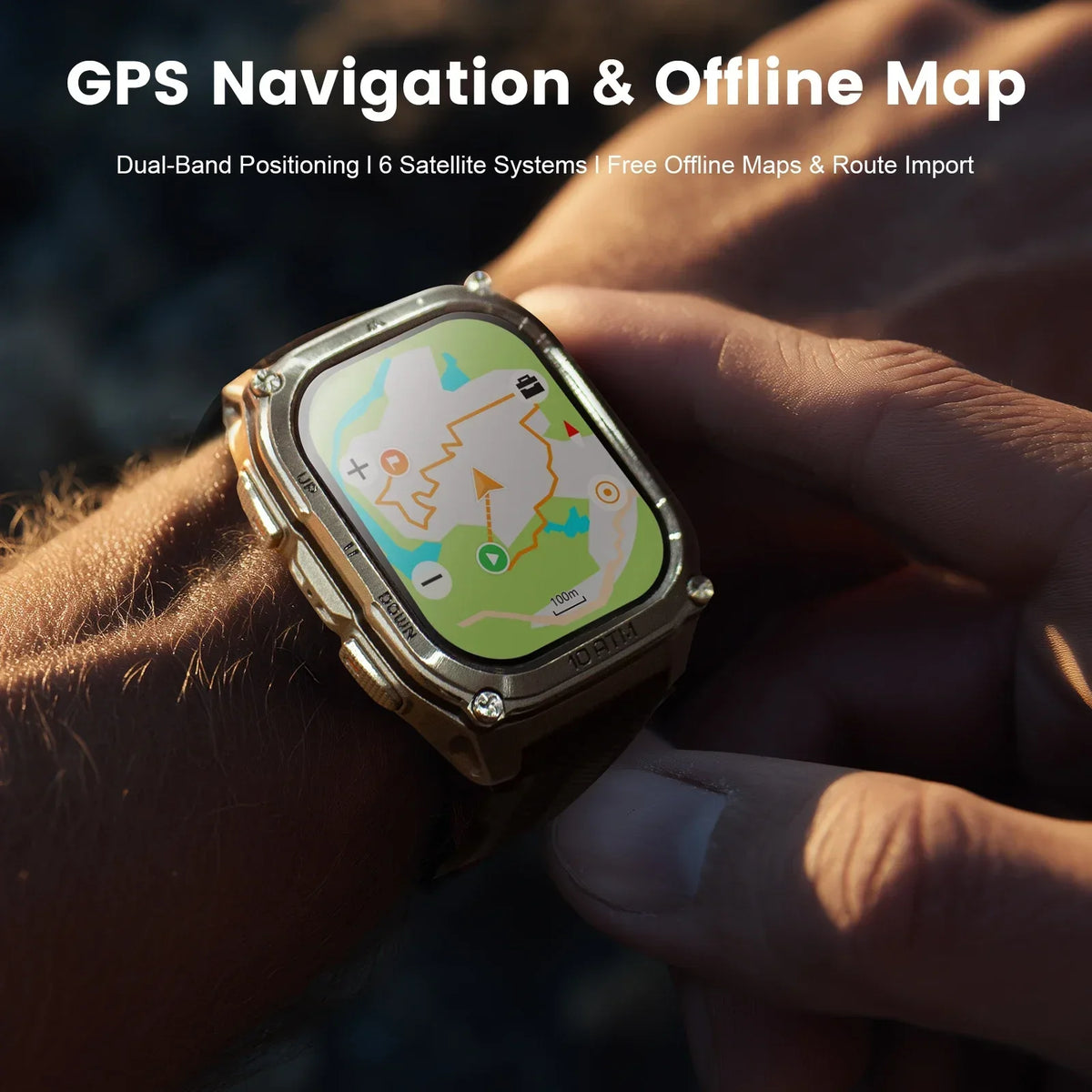 KOSPET Tank M4 Stainless Steel GPS Smartwatch With Health Monitoring