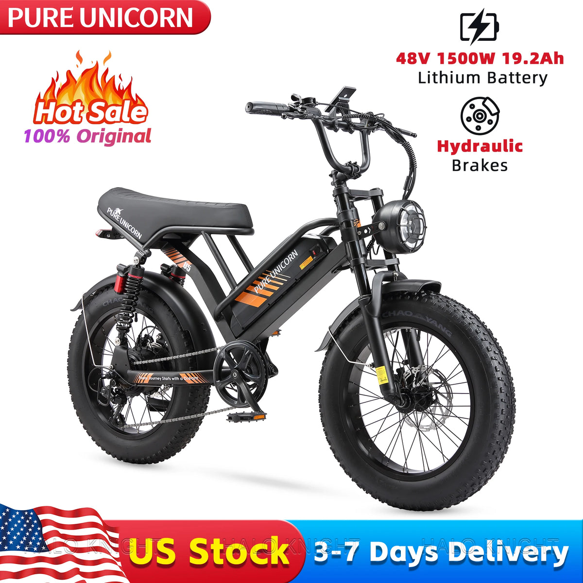 Pure Unicorn U5 Adult Electric Bike With Hydraulic Brakes