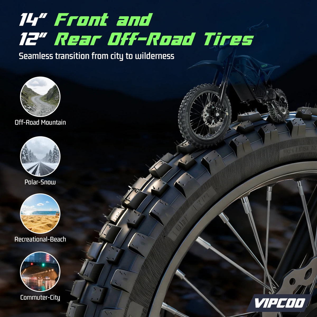 VIPCOO H3 3500W Fat Tire Electric Dirt Bike Motorcycle