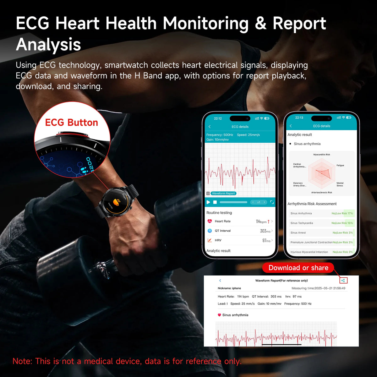Marsyu ECG PPG Smartwatch For Comprehensive Health And Fitness Monitoring