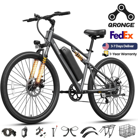 QRONGE Zephyr Full Suspension Electric Bike With 1000W Motor