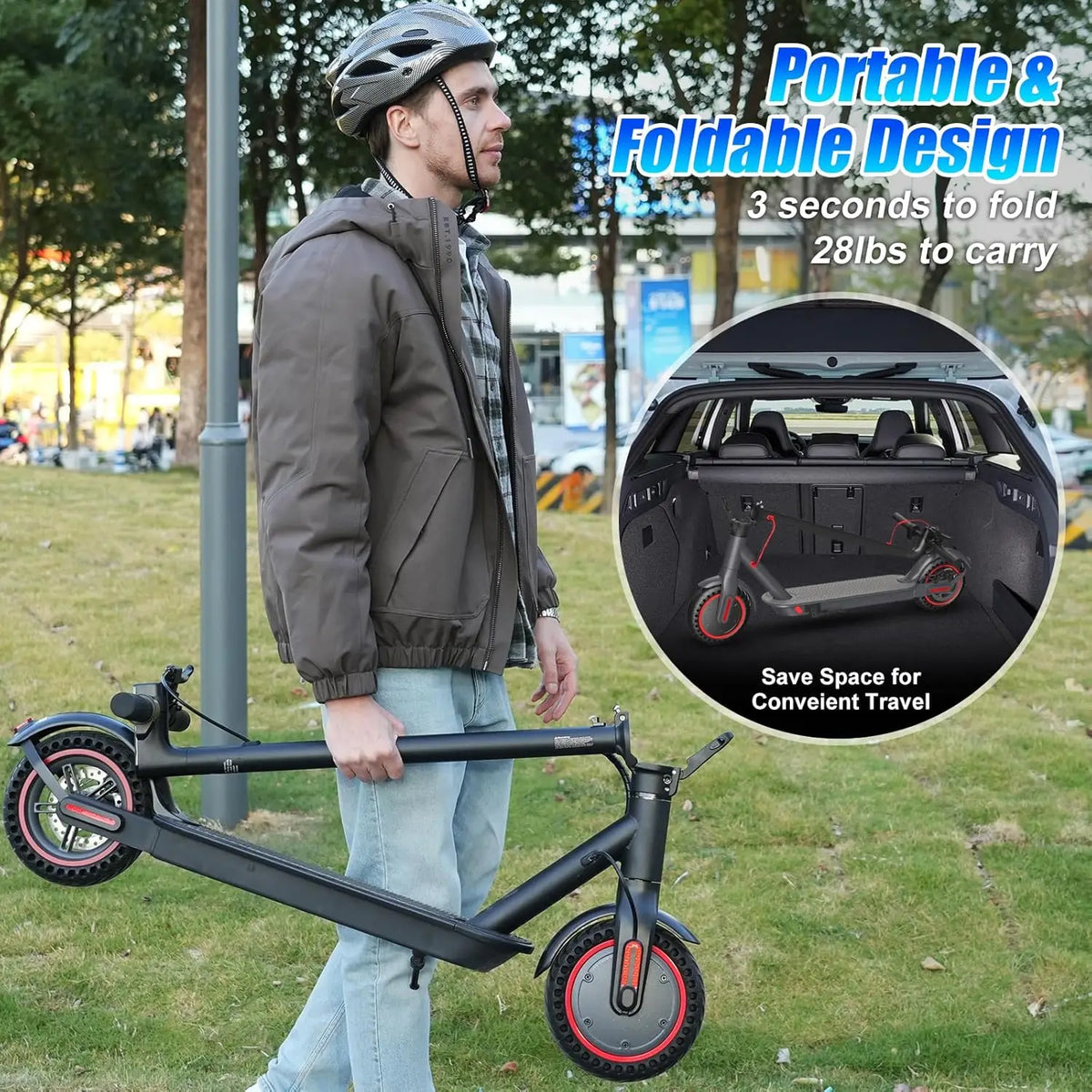 OBX Electric Scooter With App, Foldable Adult Commuter Scooter
