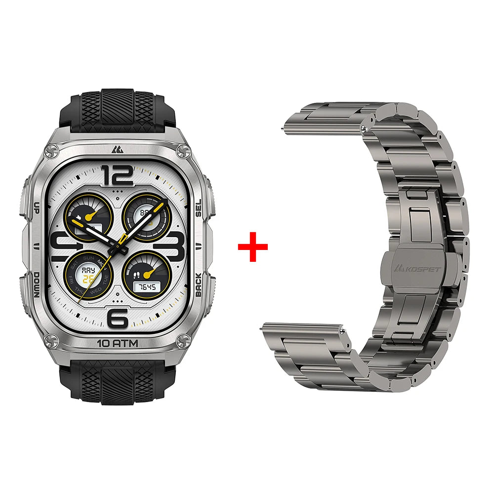 KOSPET Tank M4 Stainless Steel GPS Smartwatch With Health Monitoring