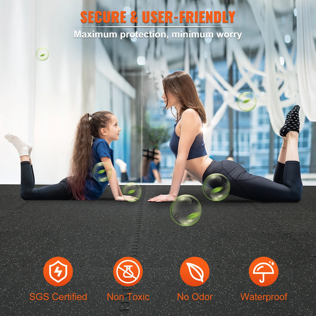 SucceBuy Interlocking Rubber And Eva Foam Gym Floor Mats