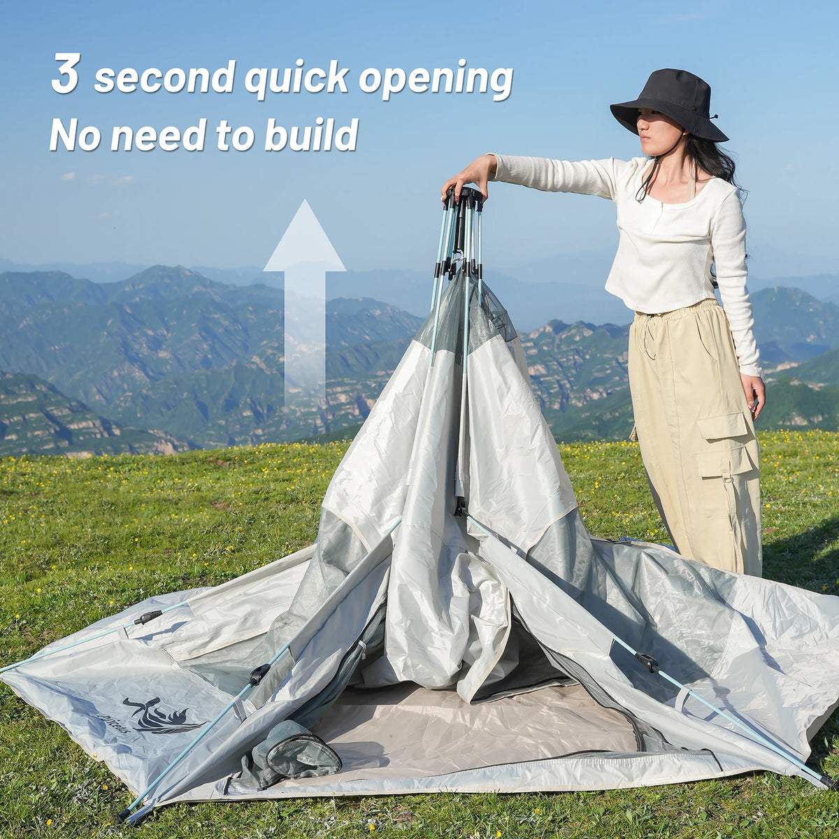Pakicetus Quick Set Spherical Camping Tent With Ventilated Mesh