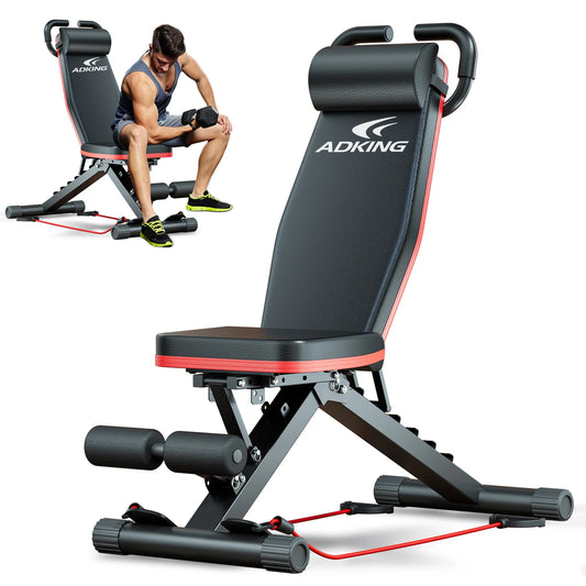 Foldable Weight Bench 1000lb Capacity Sit Up Assist Flat Incline