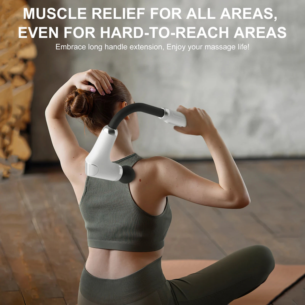Long Handle Eight Attachment Rechargeable Massage Gun