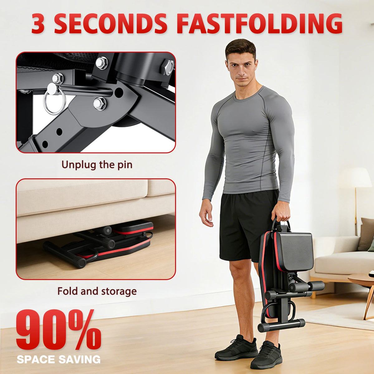 Foldable Adjustable Dumbbell Bench for Full Body Strength Training