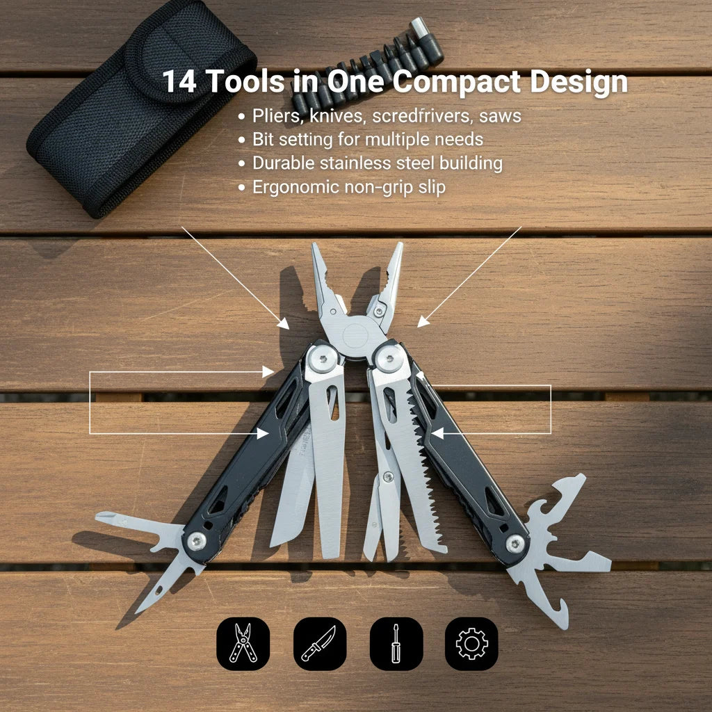 Stainless Steel 27 In 1 Pocket Multitool Pliers Outdoor Camping