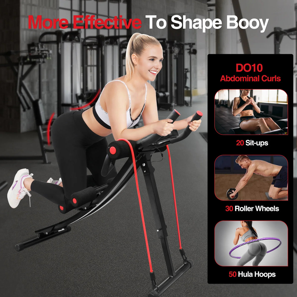 Foldable Ab Machine Core Trainer With LCD Display For Gym