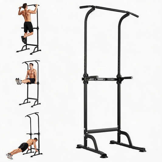 HiMISS Adjustable Power Tower Dip Station With Pull Up Bar