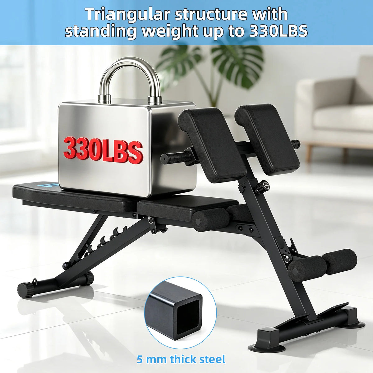 Adjustable Full Body Strength Training Bench With Resistance Bands
