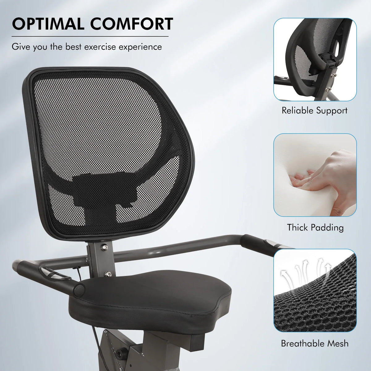 Quiet Recumbent Exercise Bike for Home With Eight Resistance Levels