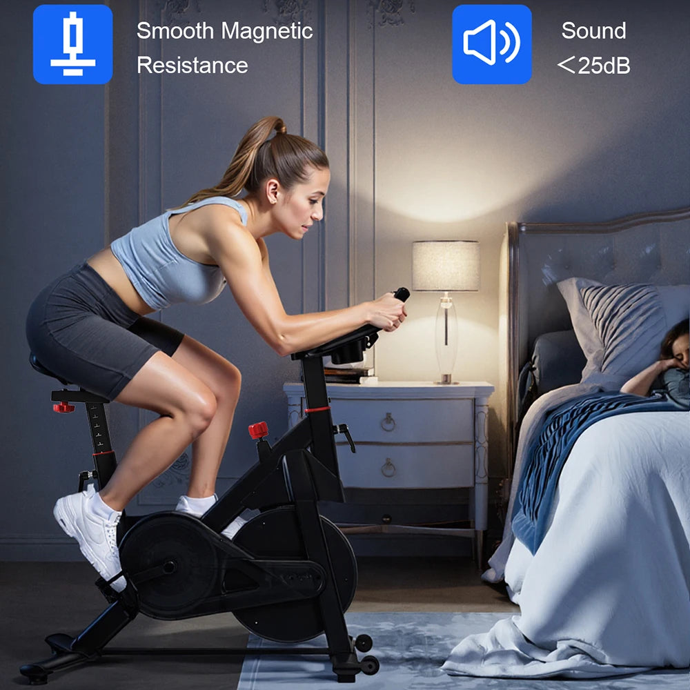 LACUFFY Magnetic Exercise Bike With Bluetooth And Quiet Resistance