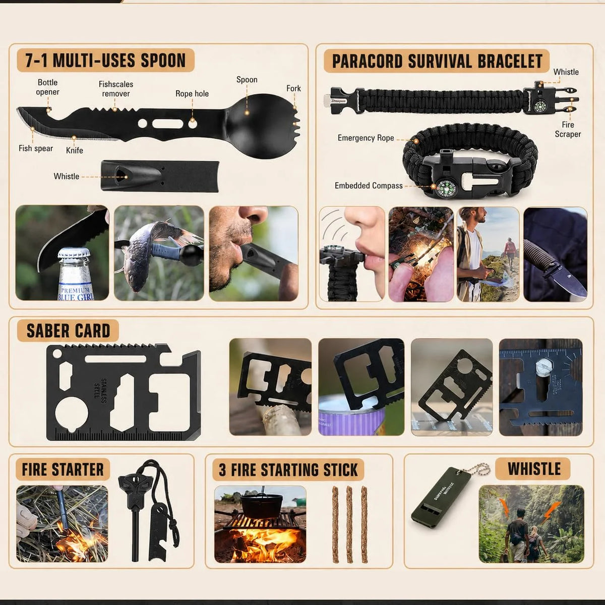 Comprehensive 258 Piece Car Emergency Safety Survival Kit