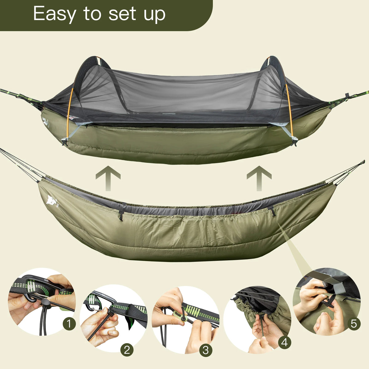 Night Cat Lightweight Insulated Camping Hammock Underquilt