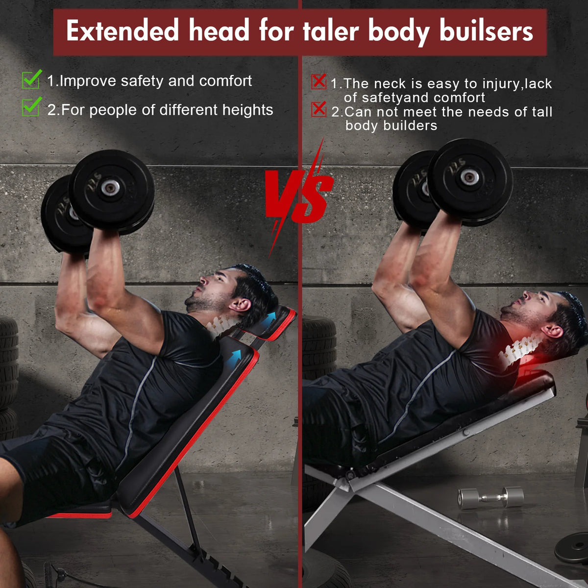 Foldable Adjustable Weight Bench Incline Decline Home Strength Training Set