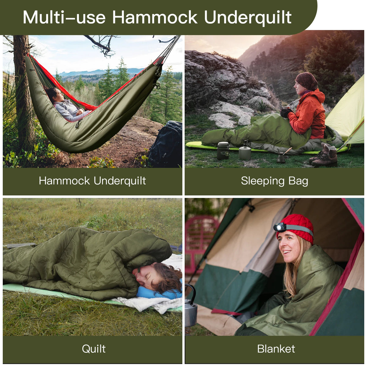 Night Cat Lightweight Insulated Camping Hammock Underquilt