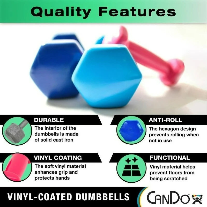 Vinyl Coated Cast Iron Dumbbell For Strength Training Workouts