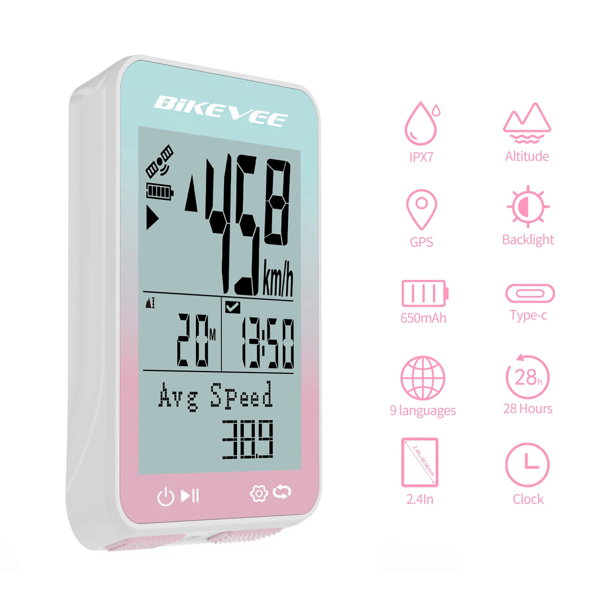 Bikevee Wireless GPS Cycling Computer Speedometer With Auto Start Tracker