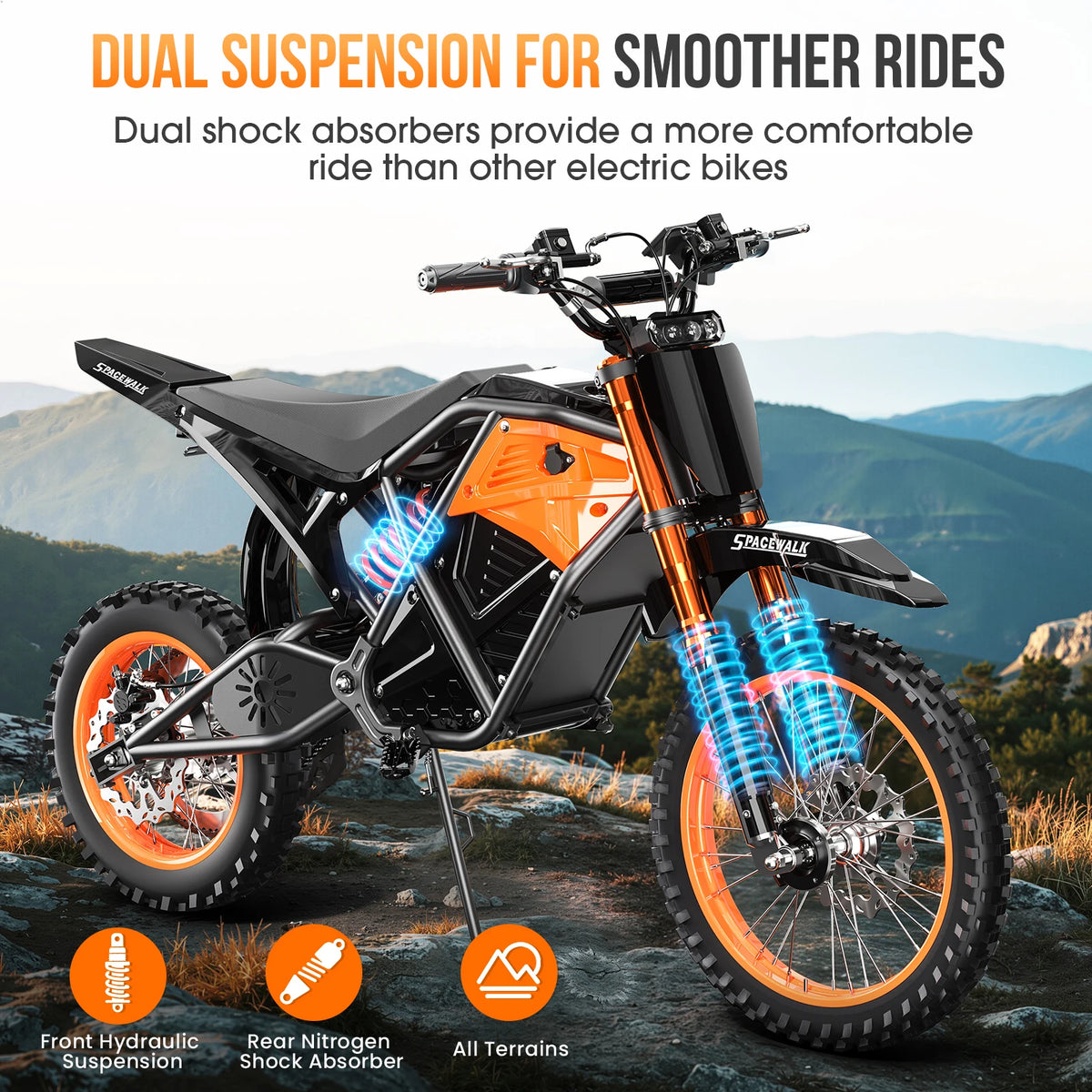 Eilleo Fat Tire Electric Dirt Bike Featuring 48V Motor