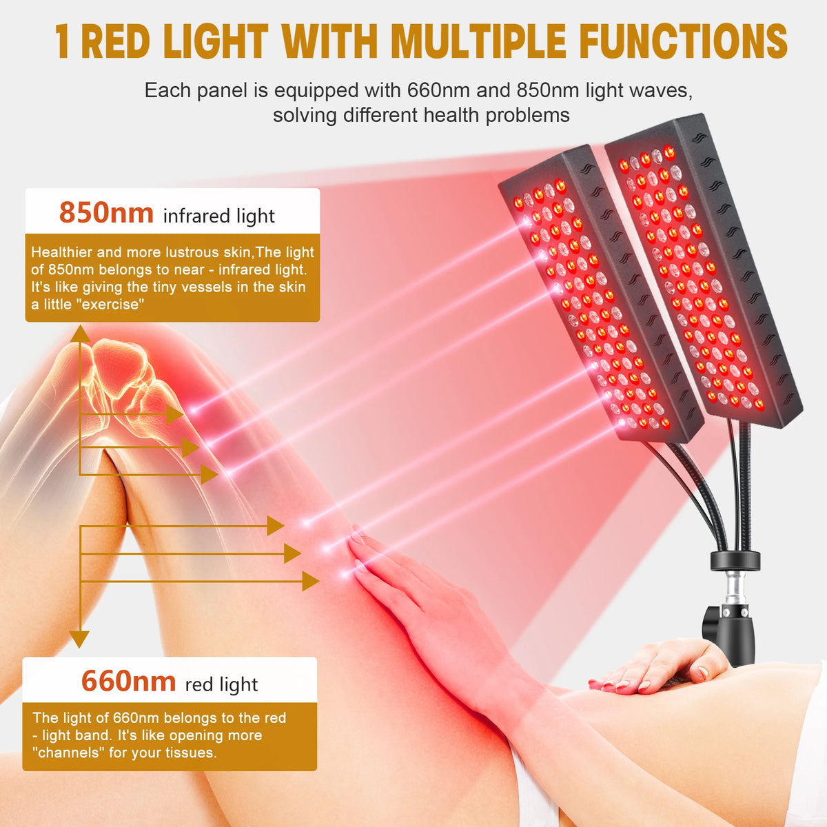 Astarexin Dual Head Red Light Therapy Panel Face And Body Care