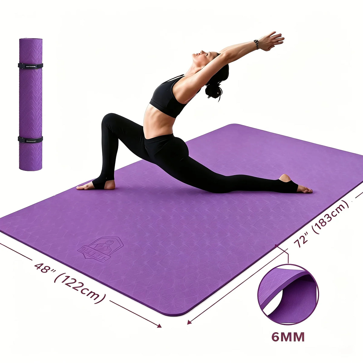 Hapbear Tpe Non Slip Double Sided Yoga Fitness Mat Bag