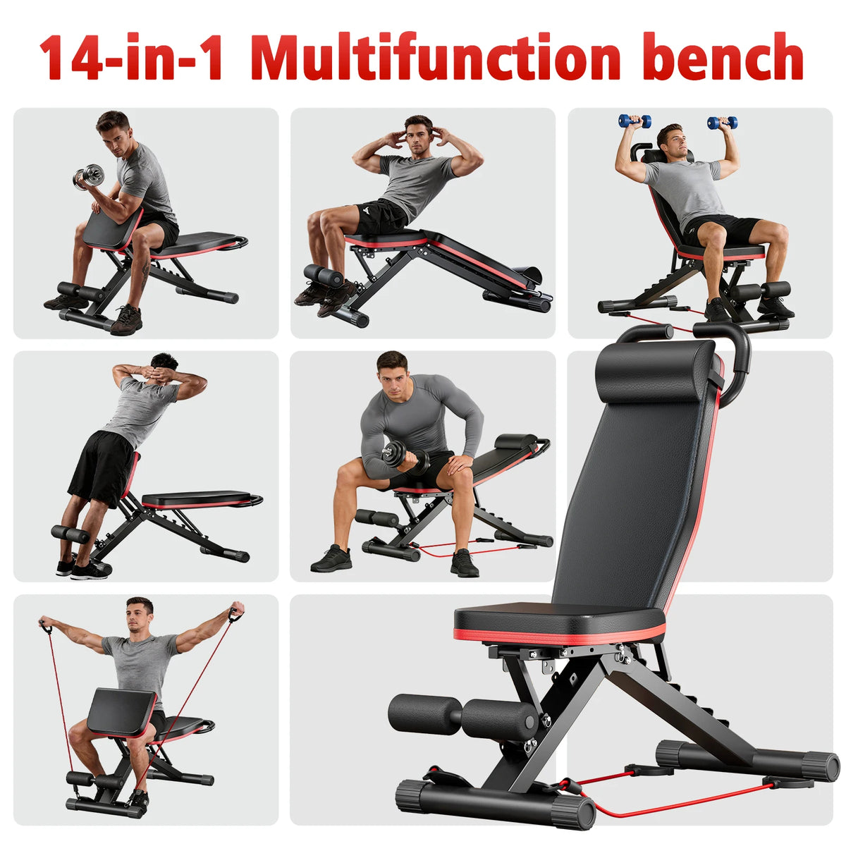 Foldable Adjustable Dumbbell Bench for Full Body Strength Training