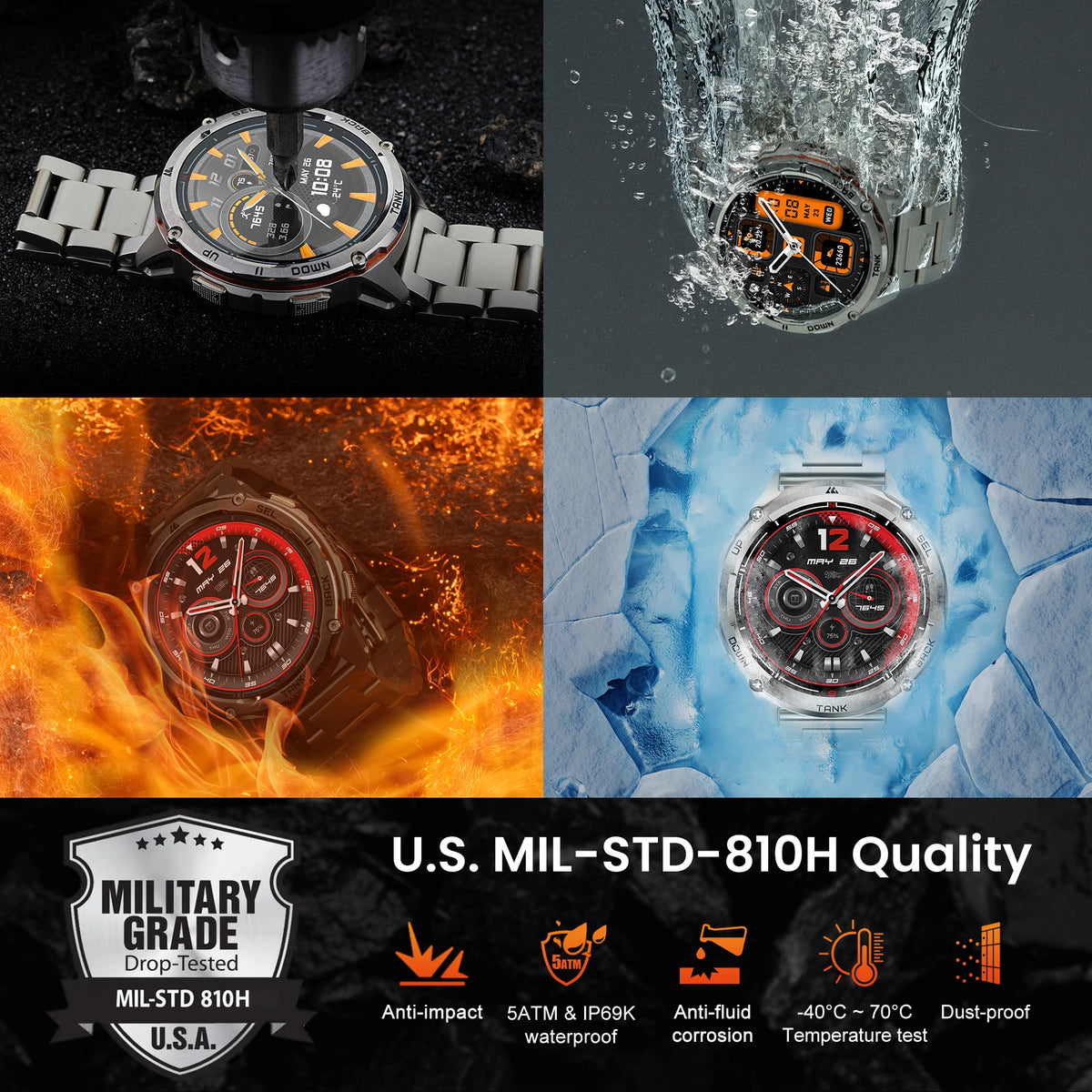 KOSPET Tank T3 Ultra 2 GPS Smartwatch Outdoor Altimeter Compass