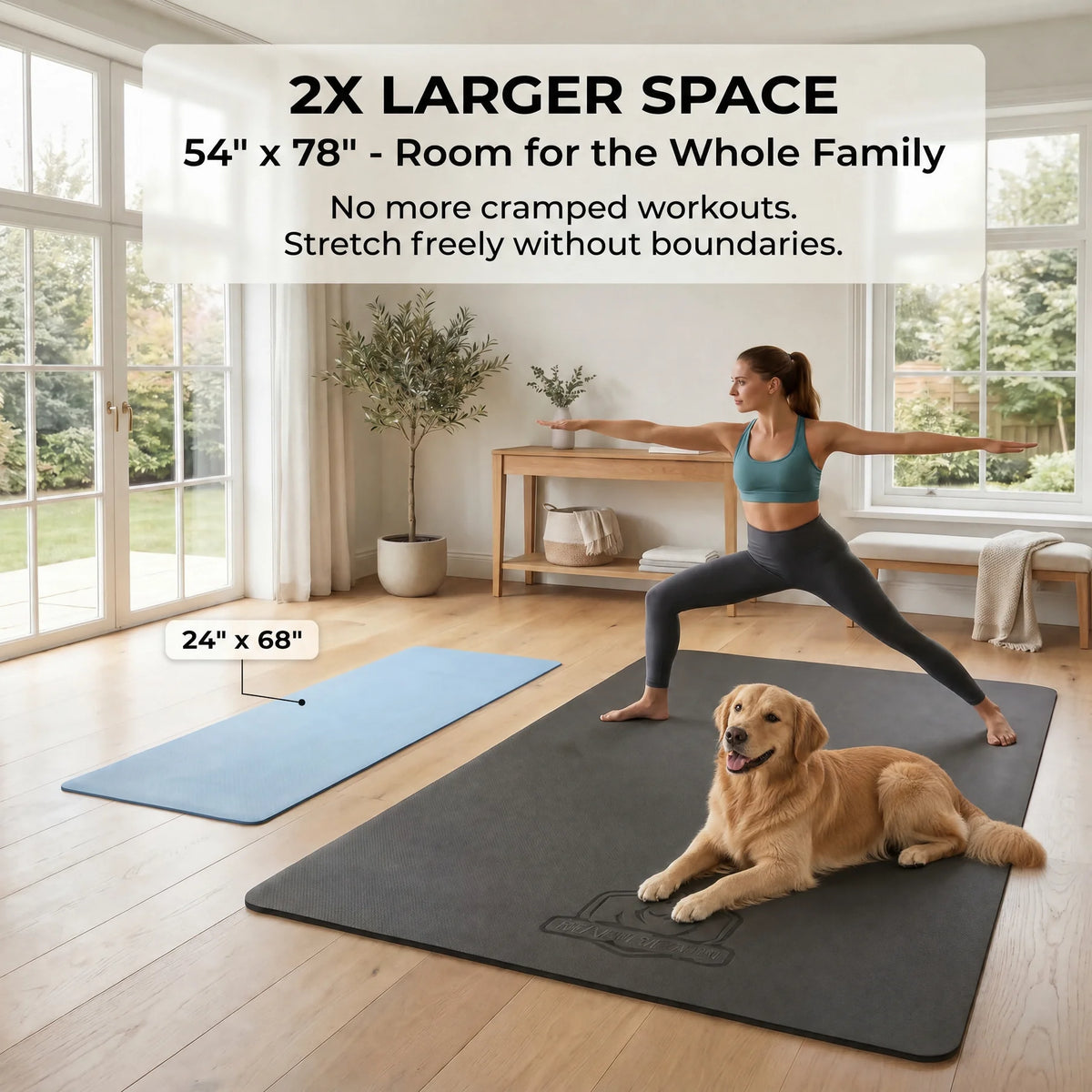 Hapbear Tpe Non Slip Double Sided Yoga Fitness Mat Bag