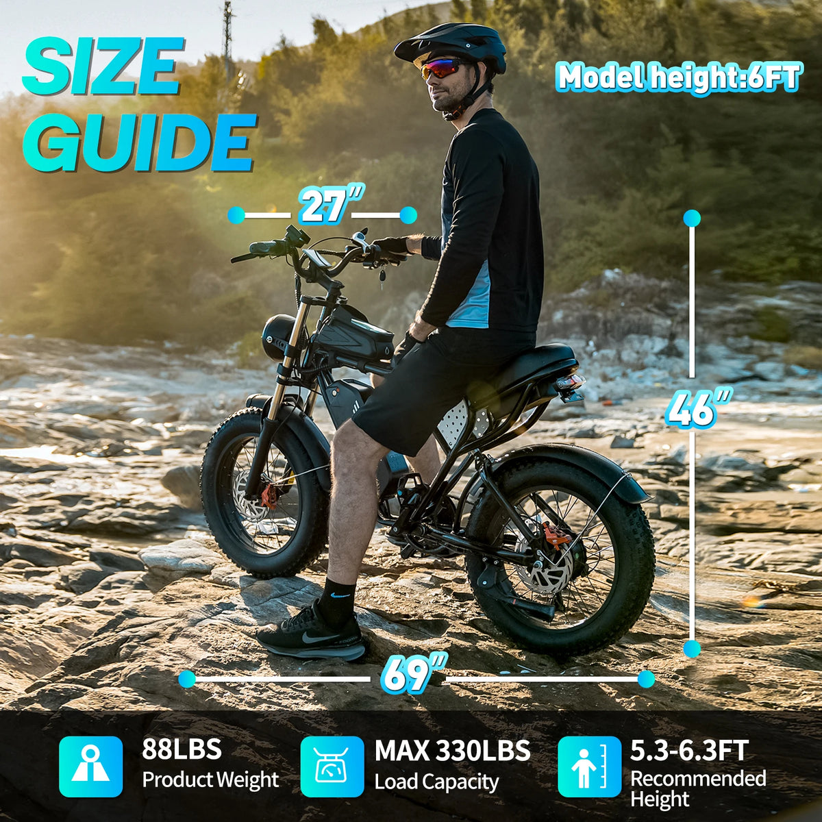 YVY K20 Lite Electric Fat Tire Mountain Bike For Adults