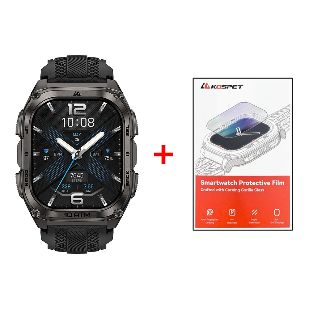 KOSPET Tank M4 Stainless Steel GPS Smartwatch With Health Monitoring
