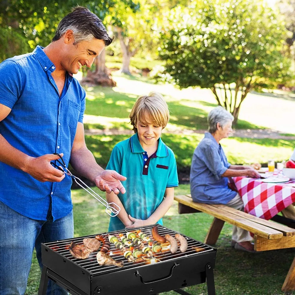 XIUWO Portable Stainless Steel Charcoal Grill For Outdoor Cooking
