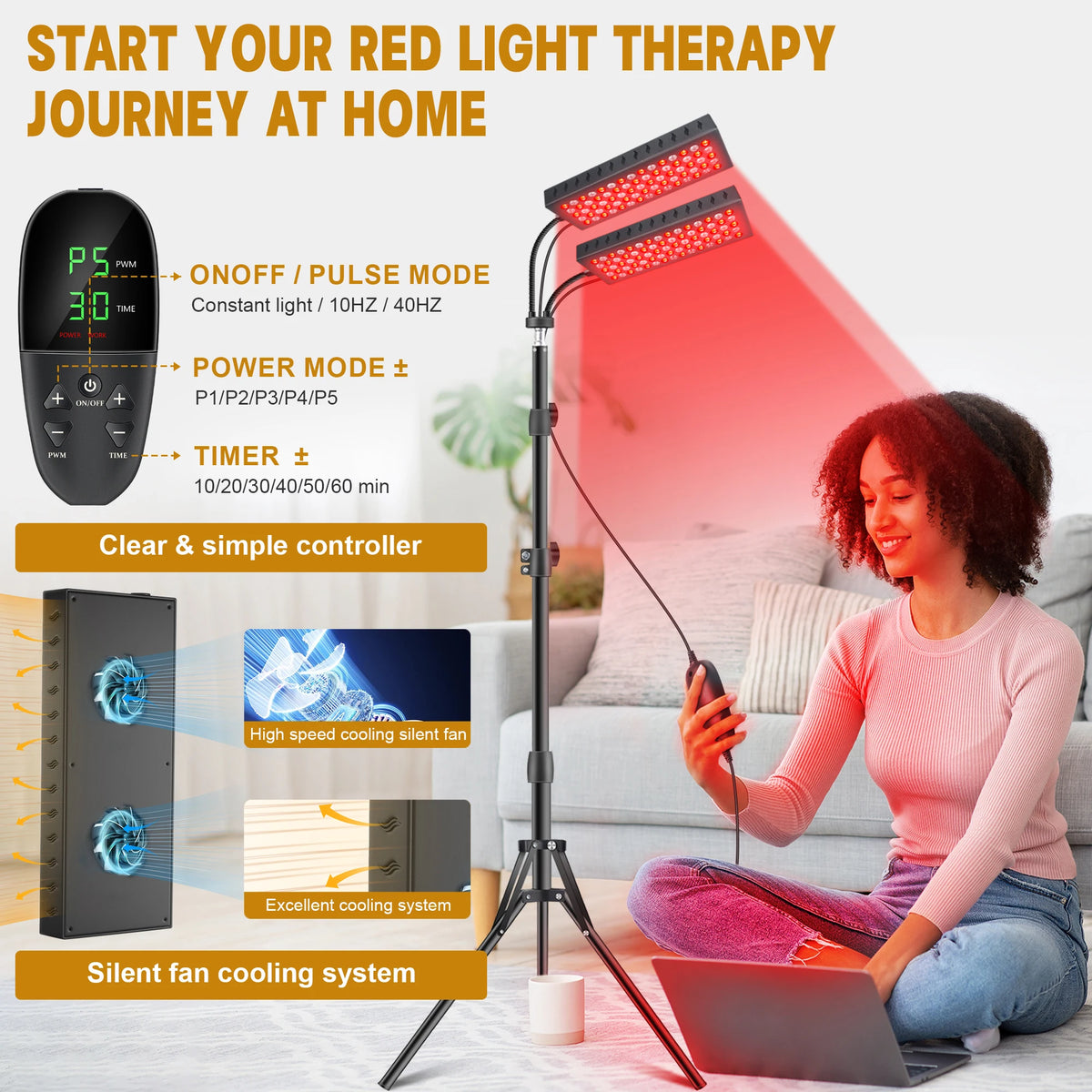 Astarexin Dual Head Red Light Therapy Panel Face And Body Care