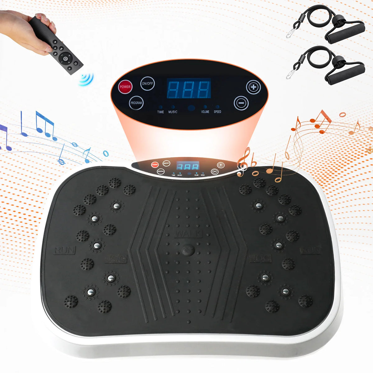 Portable Vibration Plate Exercise Machine Bluetooth Remote Adjustable Speed