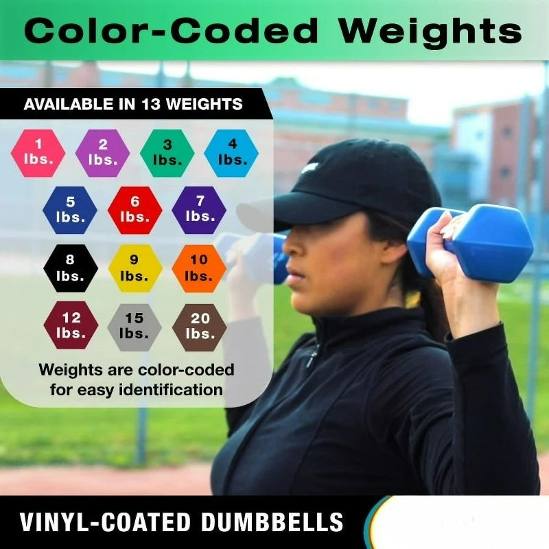 Vinyl Coated Cast Iron Dumbbell For Strength Training Workouts